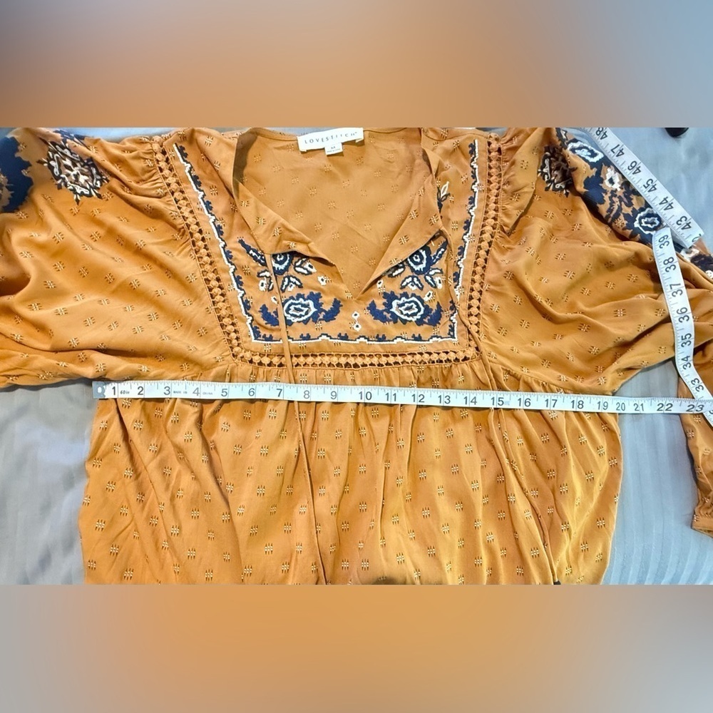 Embroidered Mustard Blouse - Picture 6 of 7